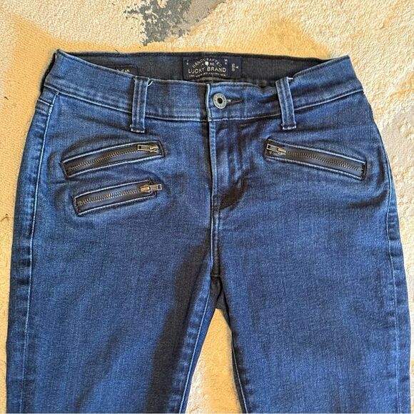 Lucky Brand Blue Denim Zip Pocket Brooke Legging Jean Size 25 - Picture 3 of 9